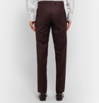 Hugo Boss - Navy Slim-Fit Virgin Wool Suit Trousers - Burgundy