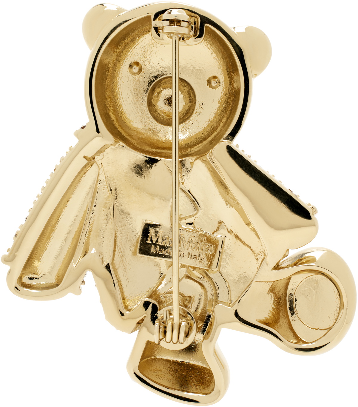 Max Mara Gold Shiny Bear Brooch