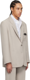 Coperni Beige Belted Pocket Tailored Blazer