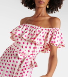 Alexandra Miro Giselle off-shoulder polka-dot midi dress