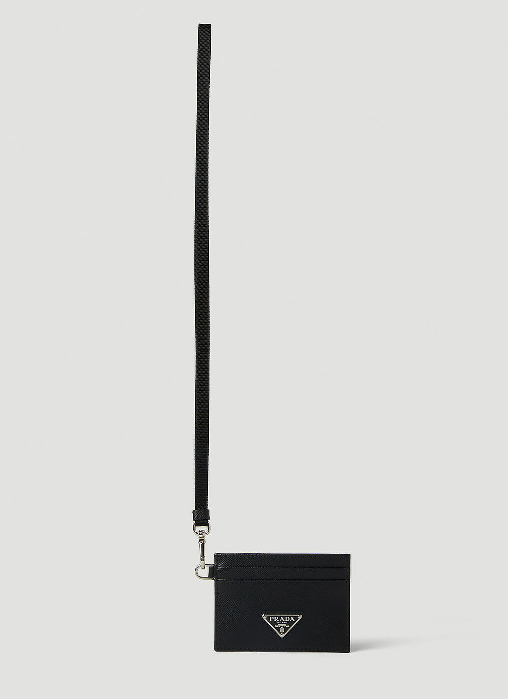 Prada unisex black logo print card-holder lanyard – Loop Generation
