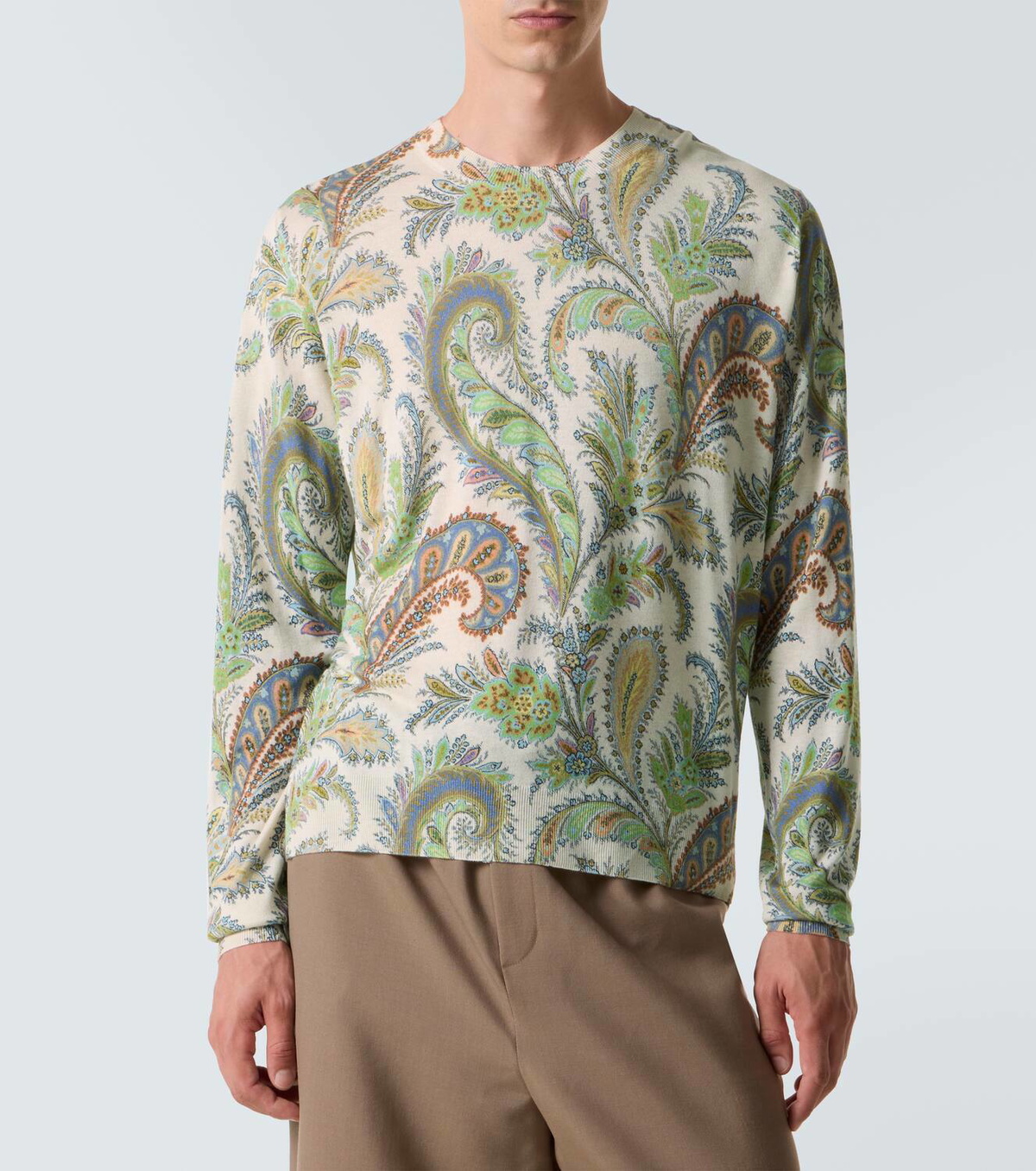 Etro Paisley silk and cashmere sweater