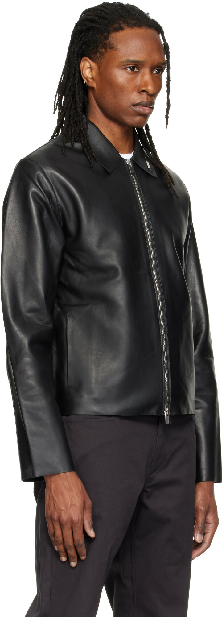 HELIOT EMIL Black Tremor Leather Jacket