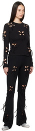 J.Kim Black Cutout Long Sleeve T-Shirt