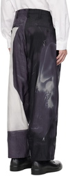 Yohji Yamamoto Black & Gray Print Trousers