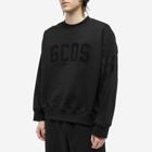 GCDS Men's Velvet Logo Sweater in Black