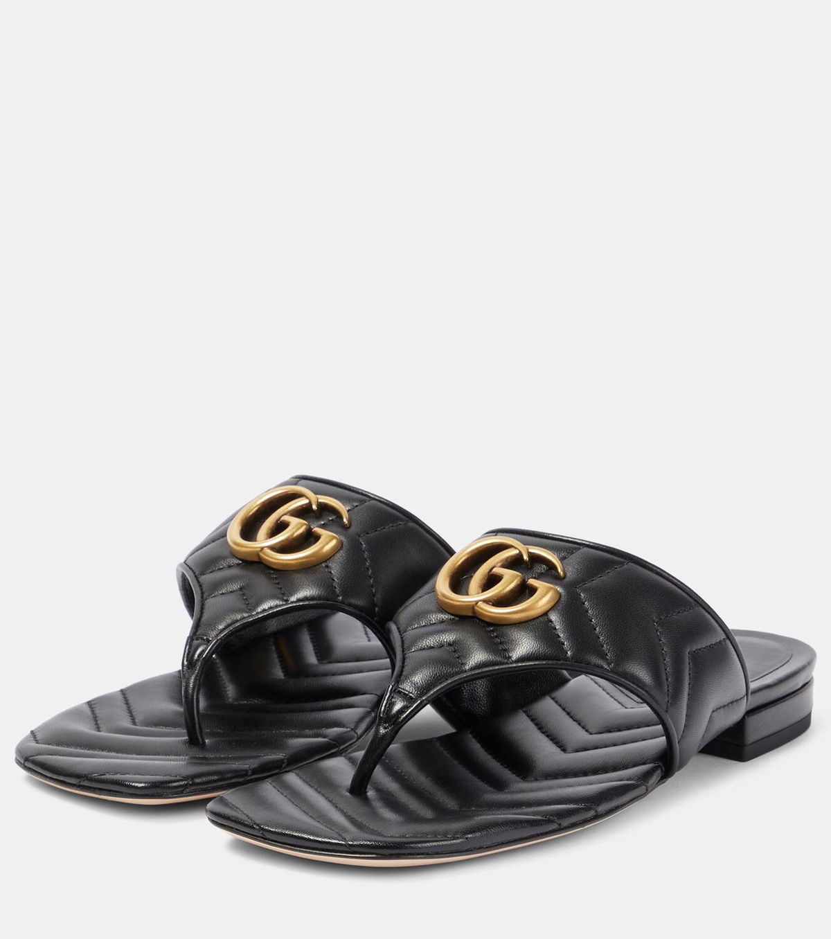 Gucci GG Marmont leather thong sandals Gucci