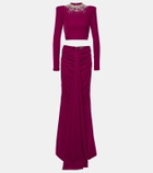 Miss Sohee Gemma embellished crop top and maxi skirt set