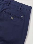 Canali - Straight-Leg Cotton-Blend Twill Chinos - Blue
