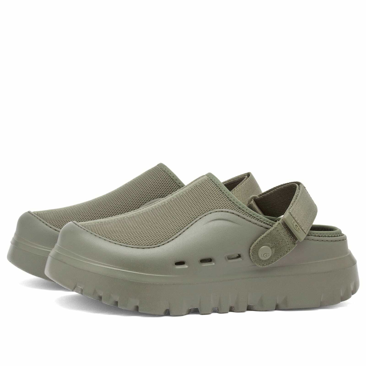 UGG｜SANDALS (PEAKMOD MESH SLIDE - WOODLAND GREEN (11669 UGG PeakMod sandals in green mesh | H-Brands