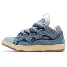 Lanvin Blue Faux-Raffia Curb Sneakers