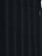 Juun.J Black Jacket With Classic Collar And All-over Stirped Motif In Wool And Cotton Blend Man
