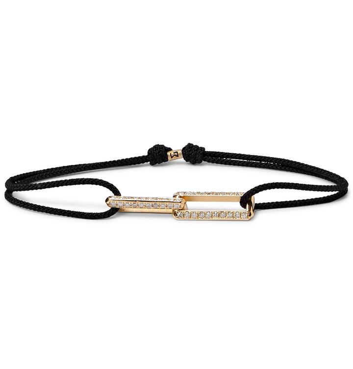 Photo: Luis Morais - Cord, 14-Karat Gold and Diamond Bracelet - Black