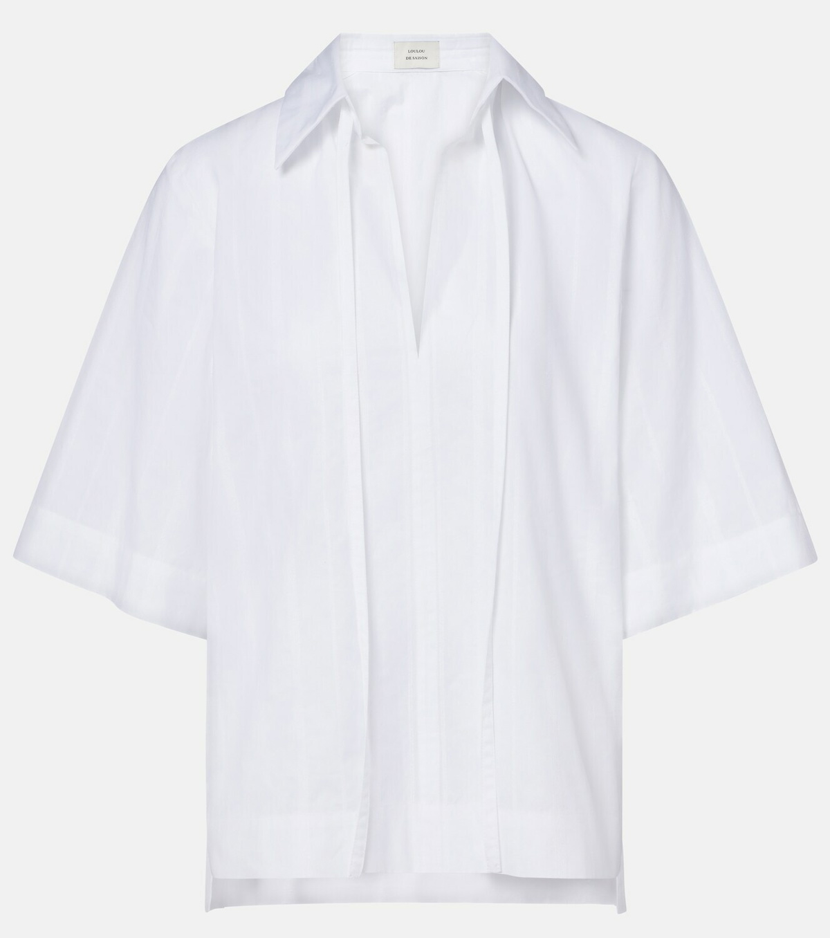 Loulou de Saison Sofi tie-neck cotton poplin top