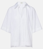 Loulou de Saison Sofi tie-neck cotton poplin top