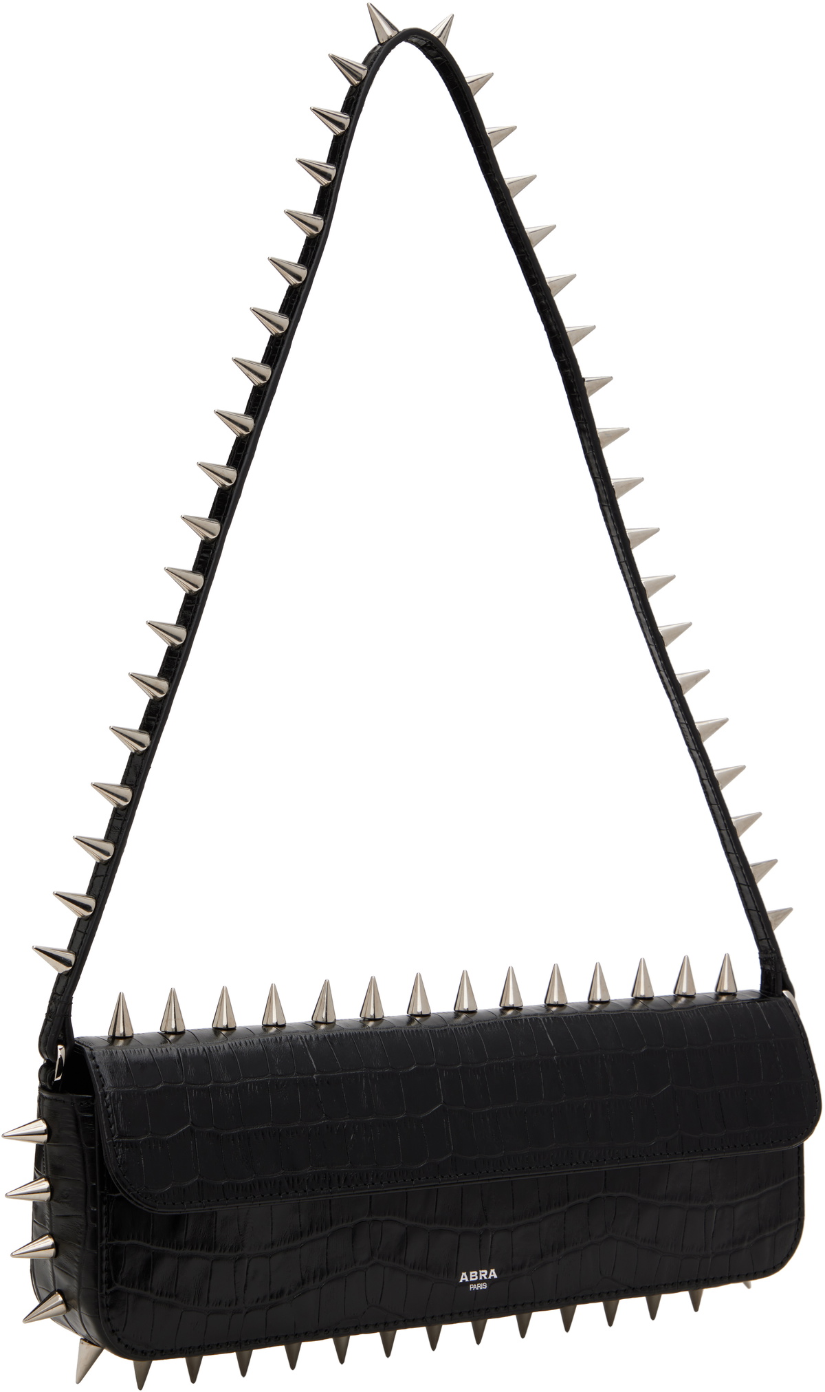 ABRA Black Spike Baguette Bag