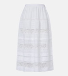 Dôen Sidra lace-trimmed ramie midi skirt