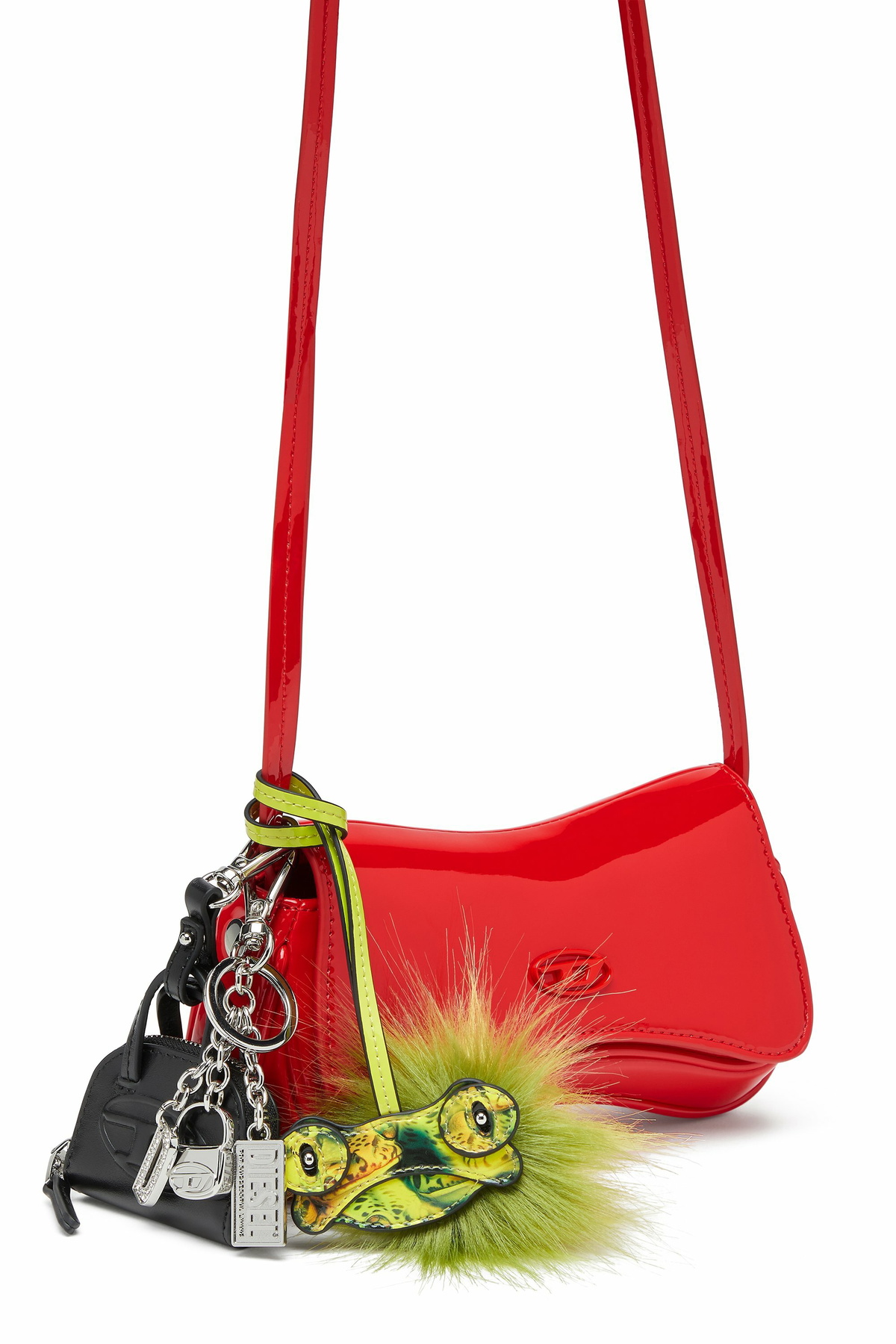 Diesel Play-Small crossbody bag in glossy PU - Crossbody Bags Womens in Red