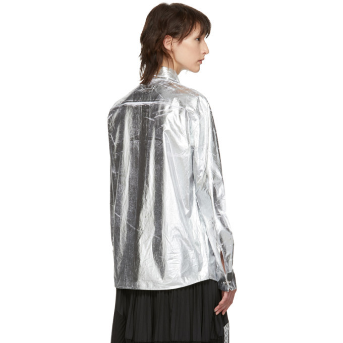 トップス MM6 silverlogo foodie Off-White & Silver Foil Sweater by MM6 Maison Margiela on Sale