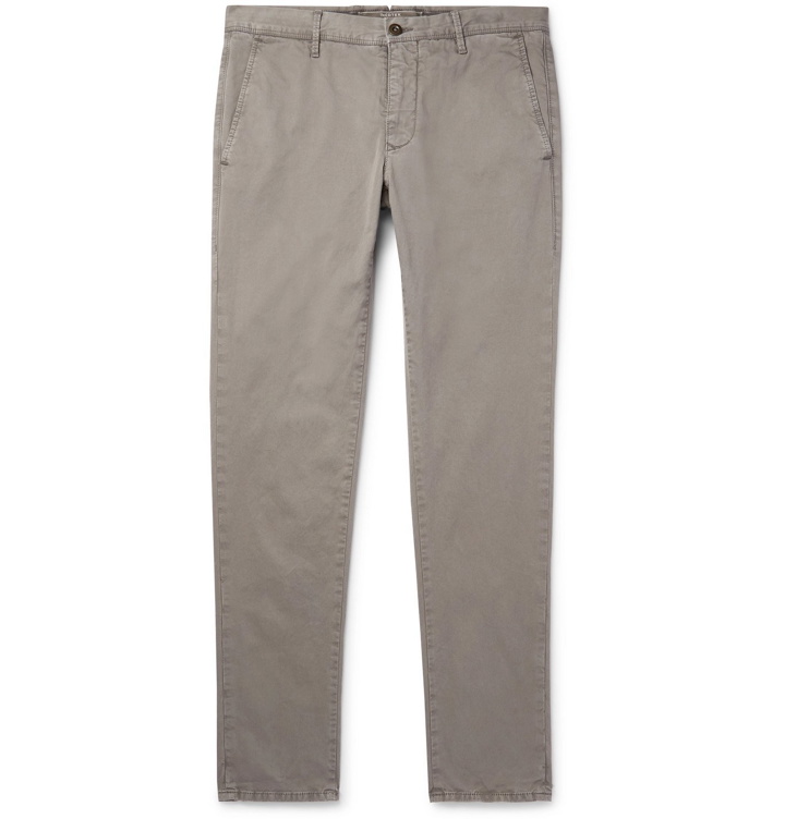 Photo: Incotex - Slim-Fit Stretch-Cotton Twill Trousers - Gray