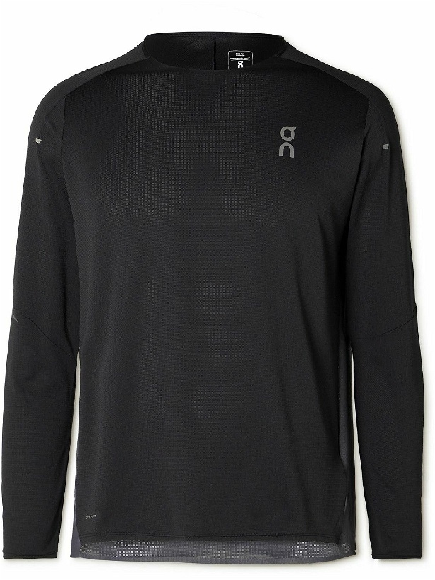 Photo: ON - Performance Slim-Fit Stretch-Jersey and Mesh Top - Black