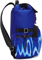 Paul Smith Blue Spray Print Logo Backpack