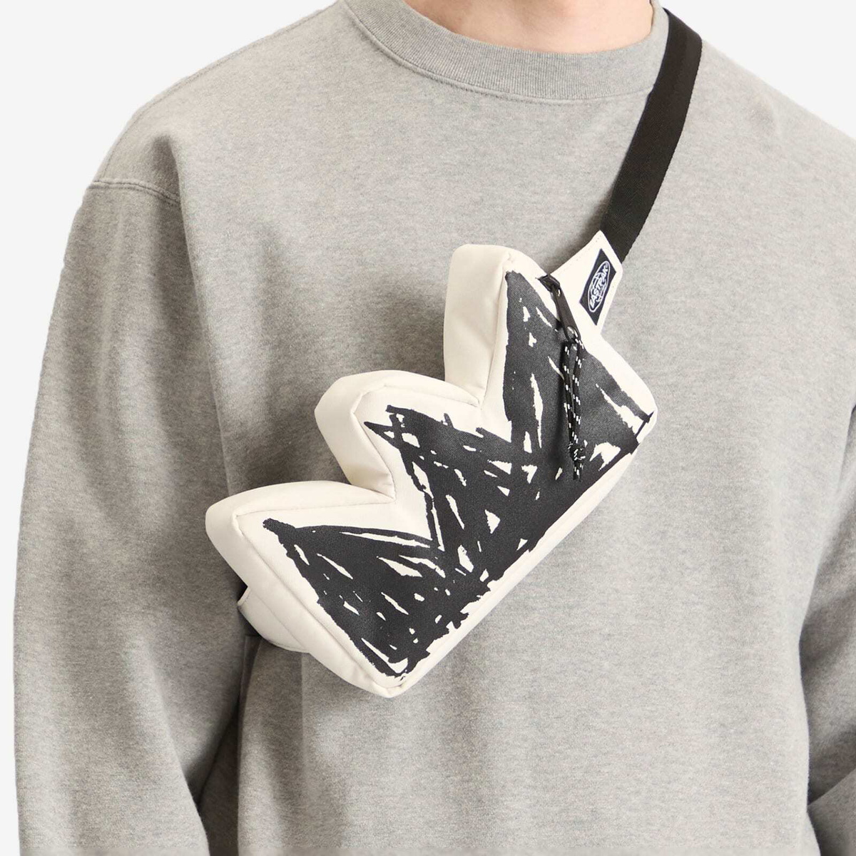 Eastpak x Basquiat Crown Bag in Black/White 