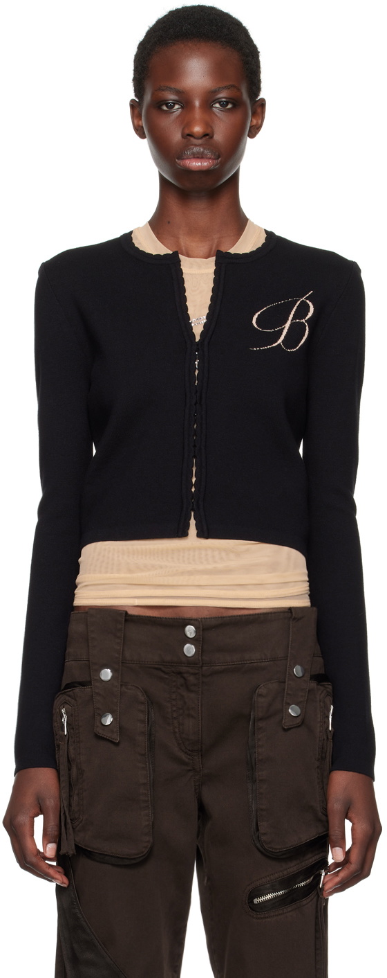Blumarine Black B Monogram Cardigan Blumarine