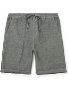120% - Straight-Leg Linen-Gauze Drawstring Bermuda Shorts - Gray