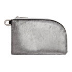 Rick Owens Silver Pony Hair Zip Pouch