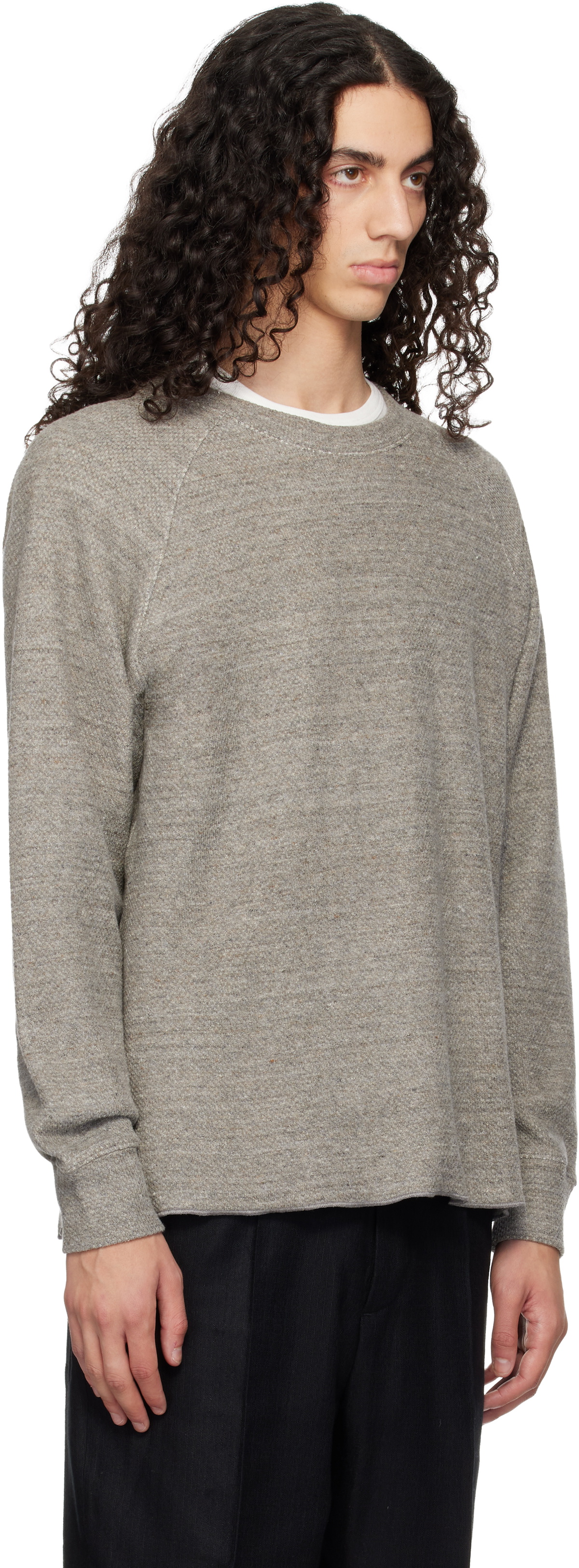 Lady White Co. Gray Raglan Thermal Sweatshirt