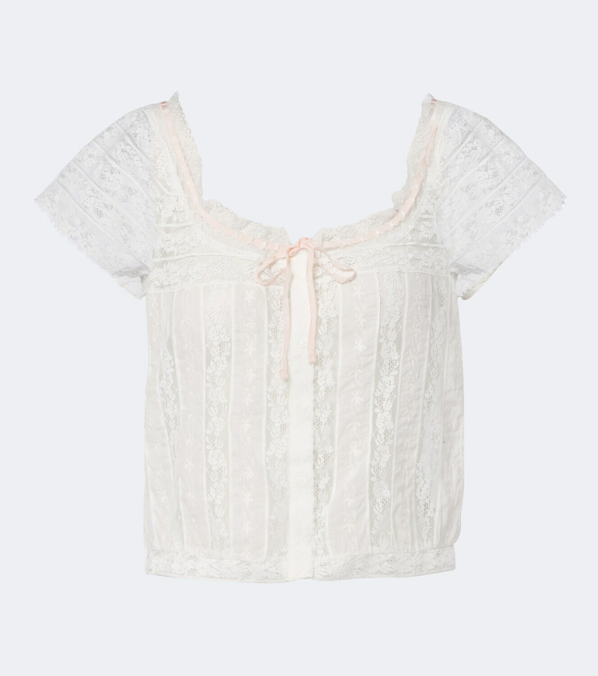 Dôen Greta embroidered lace cotton top