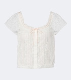 Dôen Greta embroidered lace cotton top