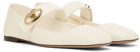 Valentino Garavani Off-White VLogo Locker Mary-Jane Ballerina Flats