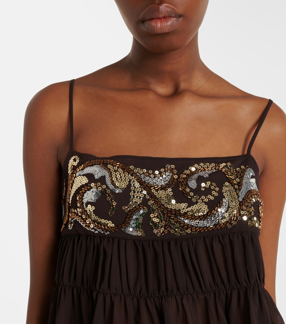 Xu Zhi Sequined chiffon top