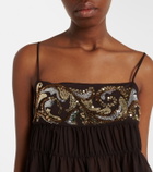 Xu Zhi Sequined chiffon top