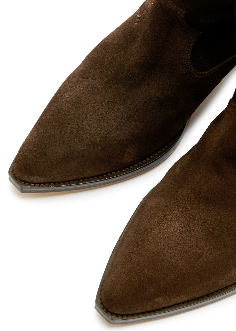 Isabel Marant étoile Duerto 40 Western Suede Mid-calf Boots Brown