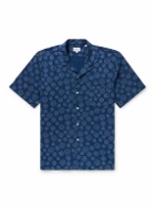 Hartford - Palm Mc Pat Convertible-Collar Printed Cotton-Seersucker Shirt - Blue