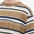 Flagstuff Men's Original Stripe Knit T-Shirt in Brown