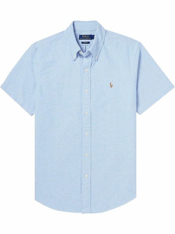 Photo: Polo Ralph Lauren - Button Down-Collar Logo-Embroidered Cotton Oxford Shirt - Blue