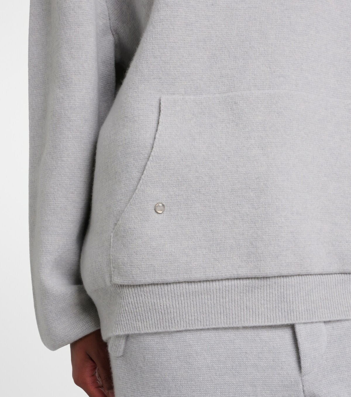 God's True Cashmere Cashmere hoodie with rose quartz