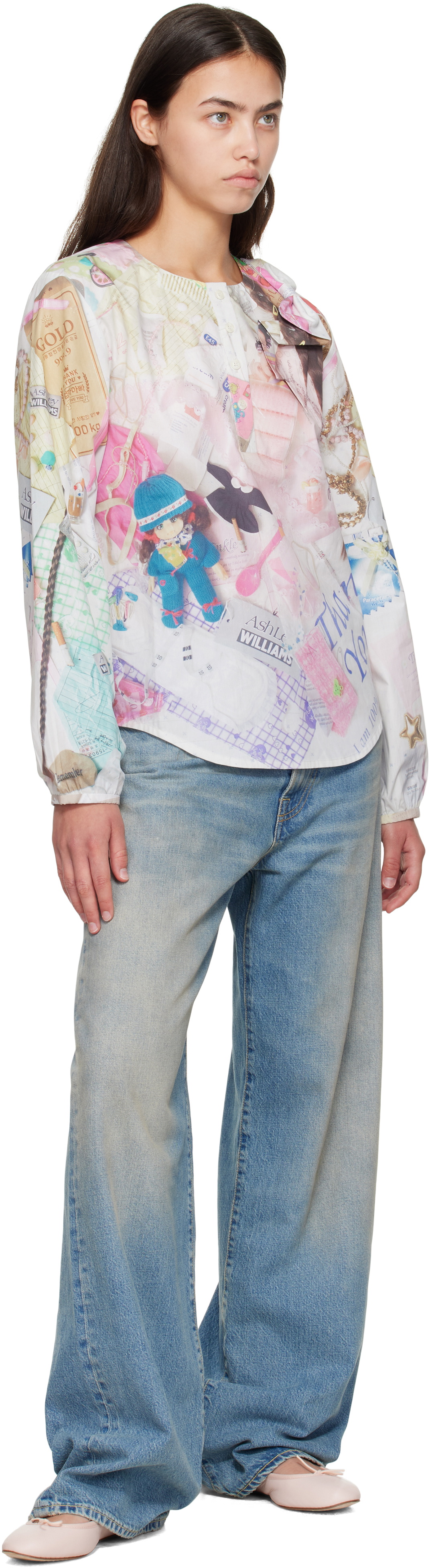 Ashley Williams Multicolor Bow Shirt