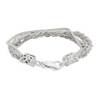 Emanuele Bicocchi White Double Chain and Braided Bracelet