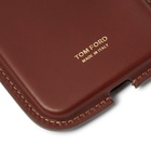 TOM FORD - Leather Phone Case with Lanyard - Brown