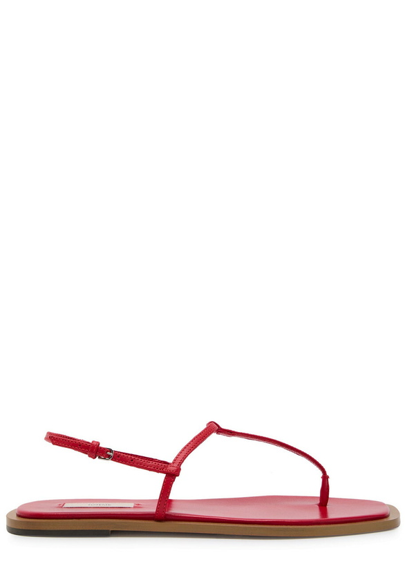 Photo: Toteme T-strap Leather Sandals Red