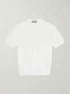 Canali - Knitted Cotton T-Shirt - White