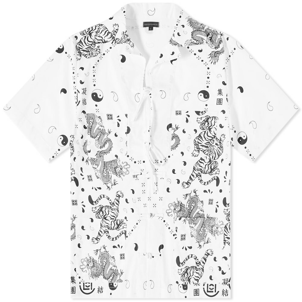 Photo: CLOT Bandana Print Tie Up Vacation Shirt in White
