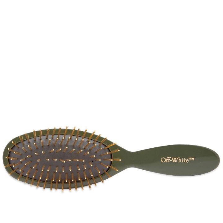 Photo: Off-White Bookish Hair Brush in Army Green