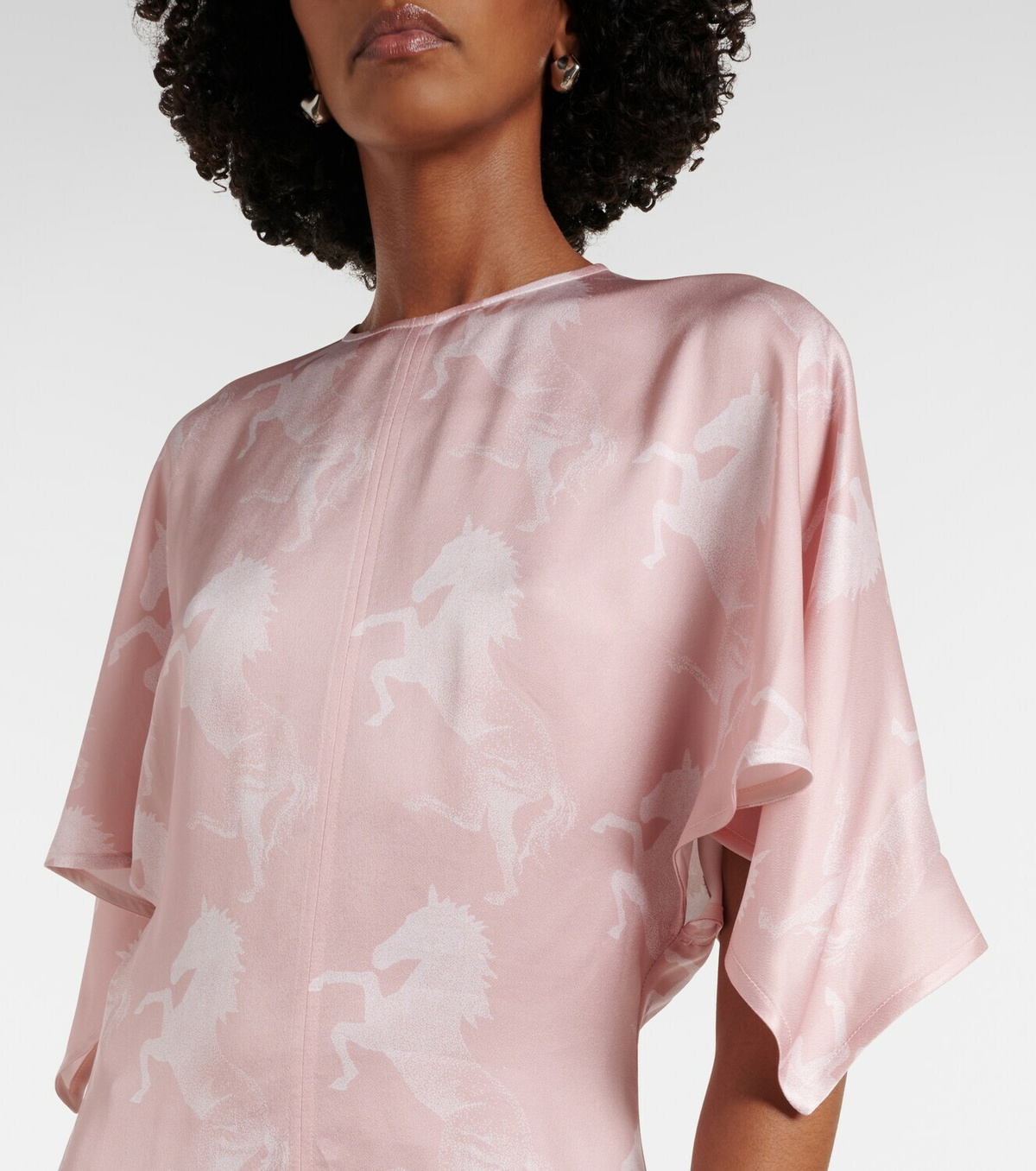 Stella McCartney Printed satin midi dress