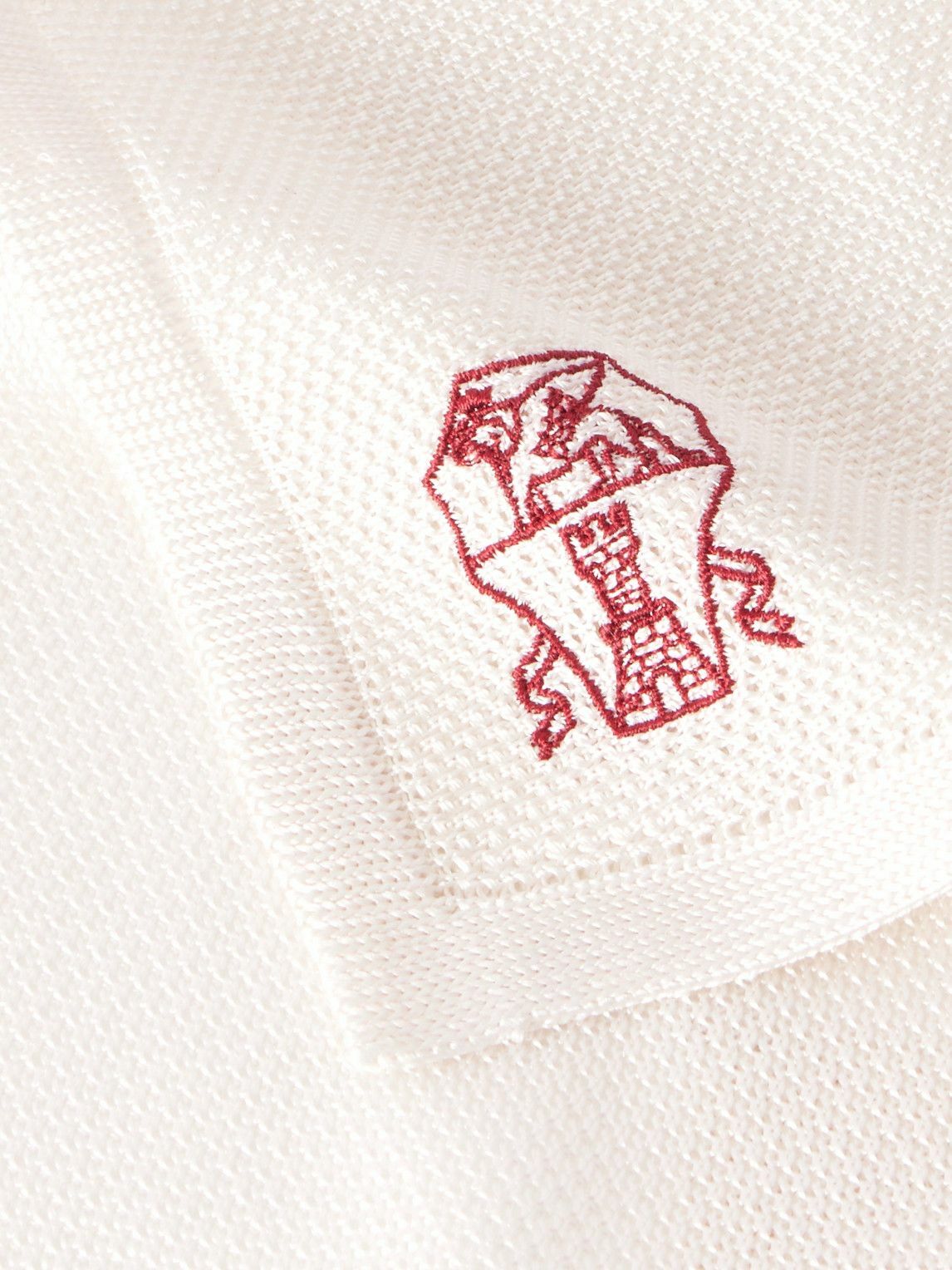 Brunello Cucinelli - Logo-Embroidered Knitted Silk Pocket Square